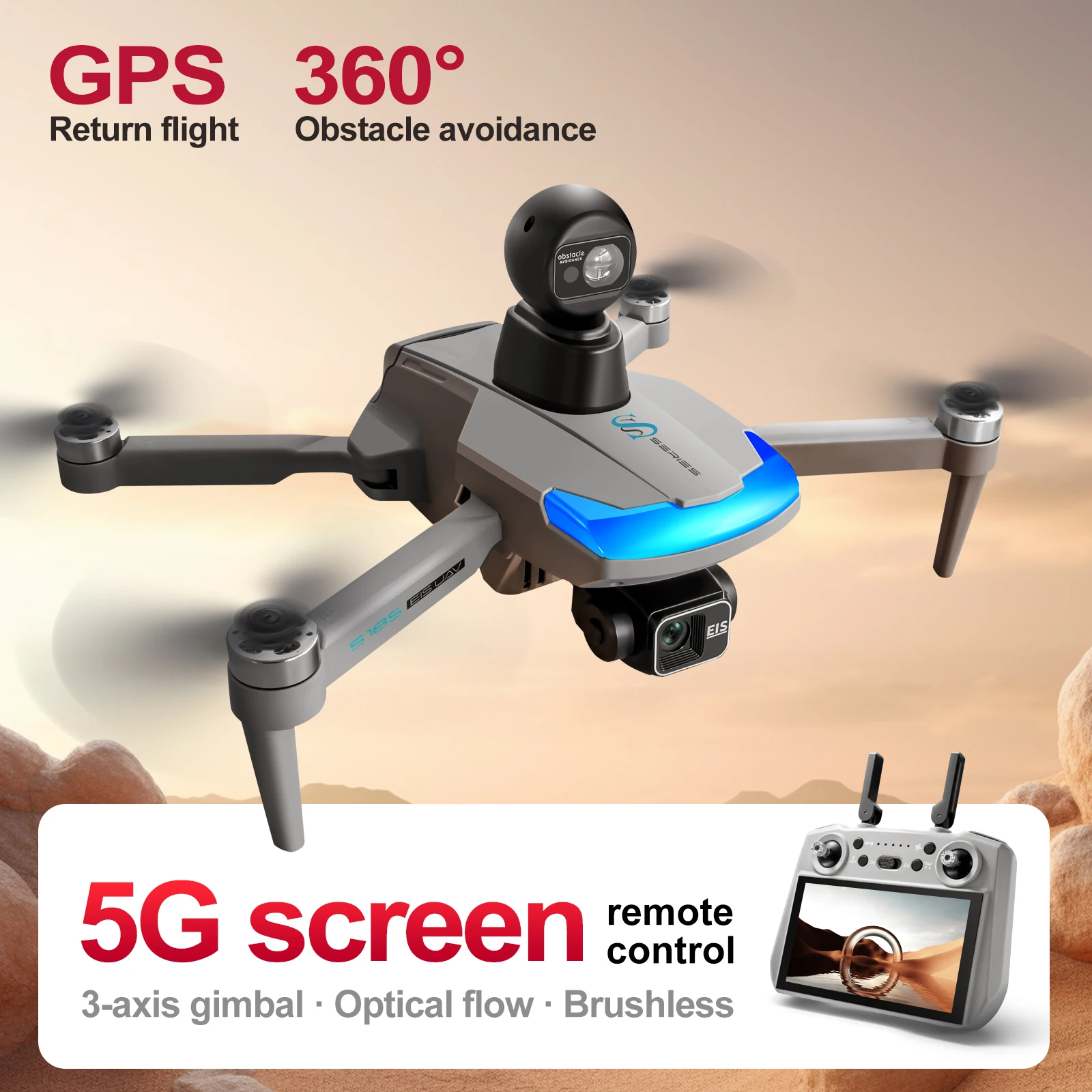 Drone Gps Rc Tt36 - S185 전문 드론 2.7K HD 듀얼
