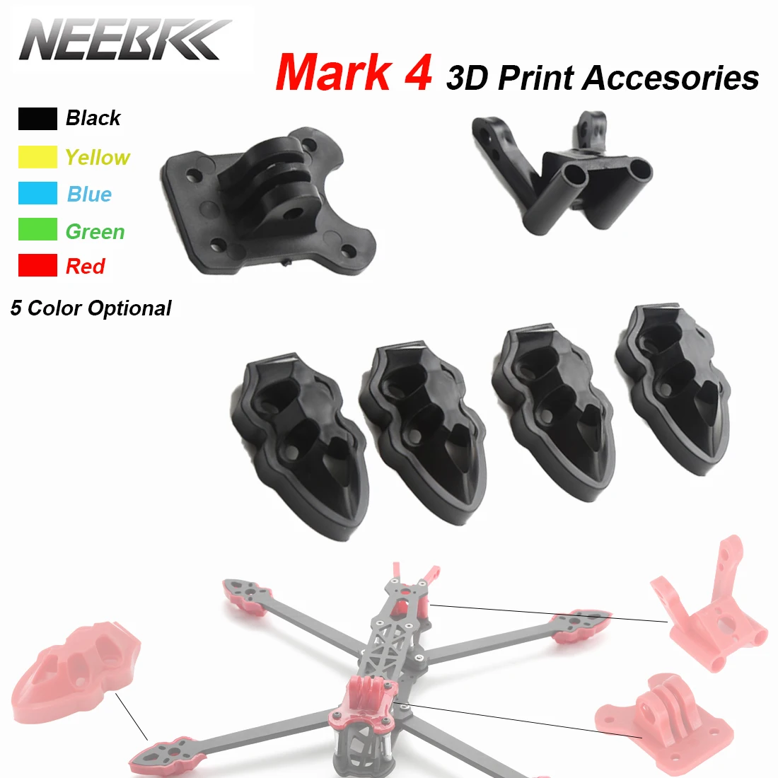 3D Printed Drone Part - Neebrc RC 쿼드콥터 FPV 드론 3D