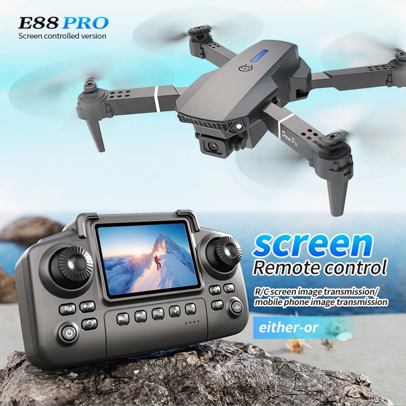 전문가용 E88 PRO 드론, 화면 탑재 8K HD 카 - Rc Drone E88 리뷰 및 가격