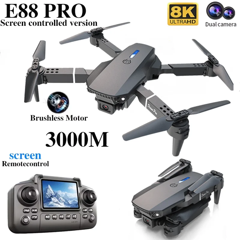 전문가용 E88 PRO 드론, 화면 탑재 8K HD 카 - Rc Drone E88 리뷰 및 가격